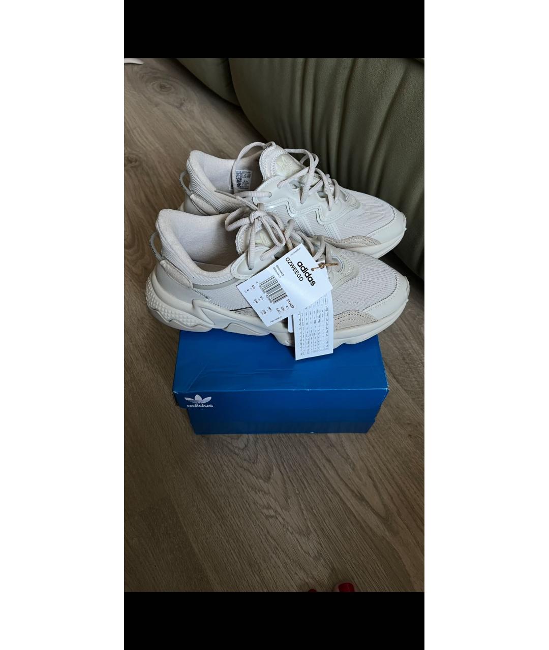 ADIDAS Бежевые текстильные кроссовки, фото 3