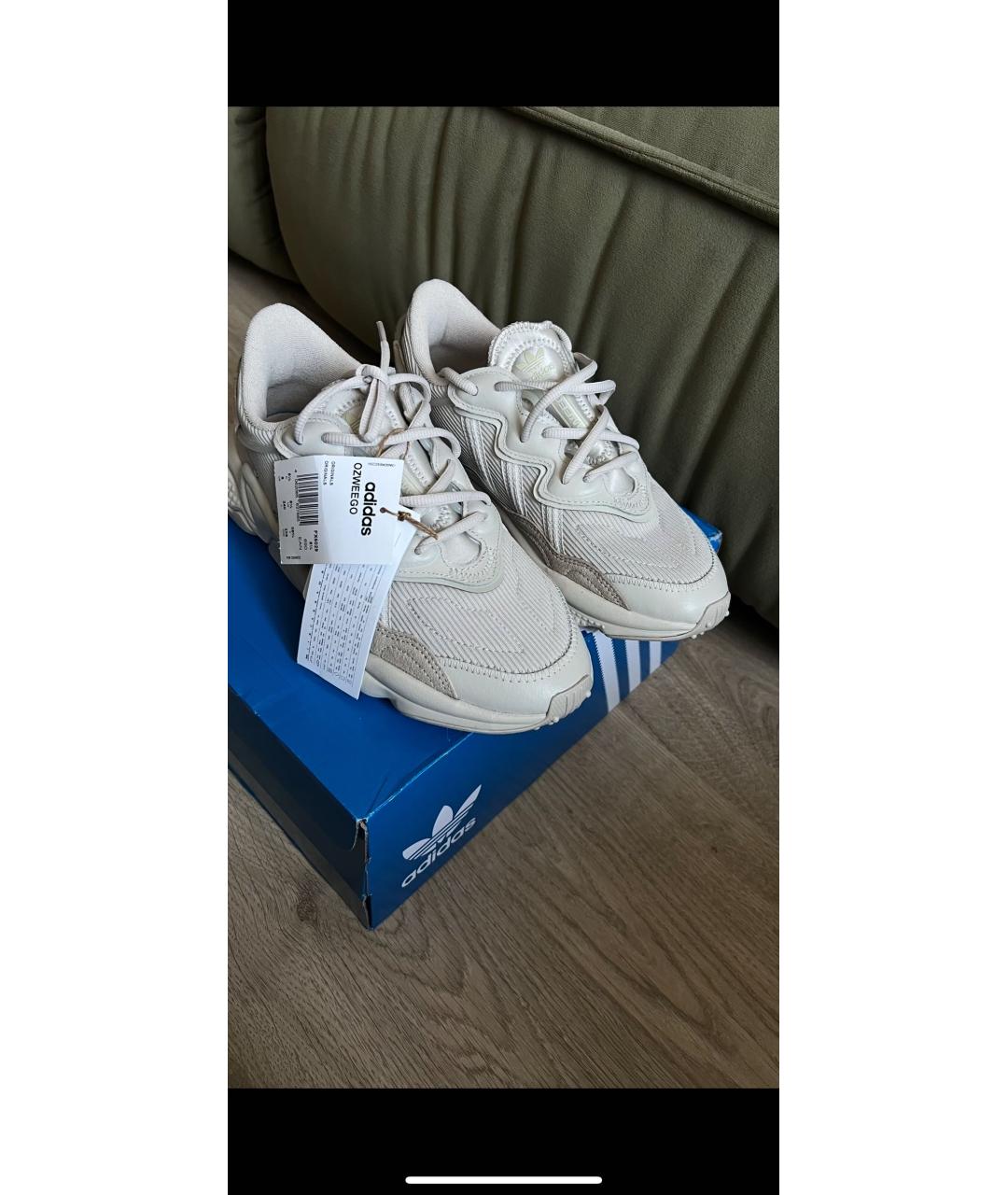 ADIDAS Бежевые текстильные кроссовки, фото 2