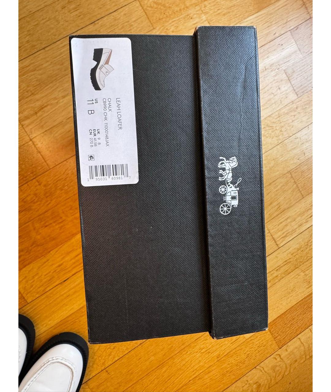 COACH Белые кожаные лоферы, фото 5