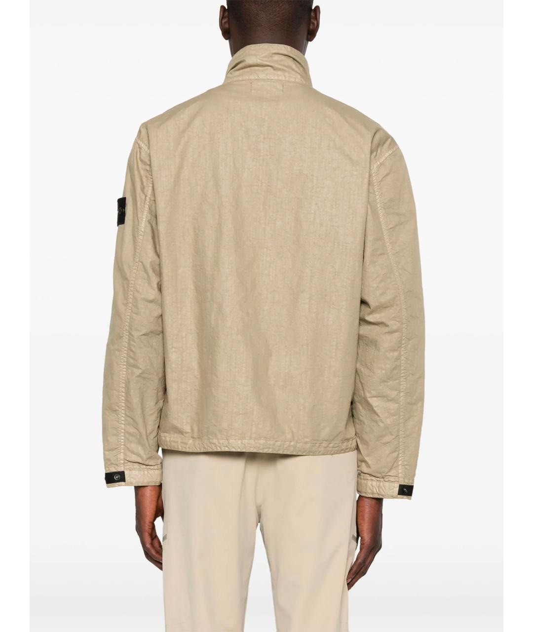 STONE ISLAND Бежевая полиамидовая куртка, фото 4