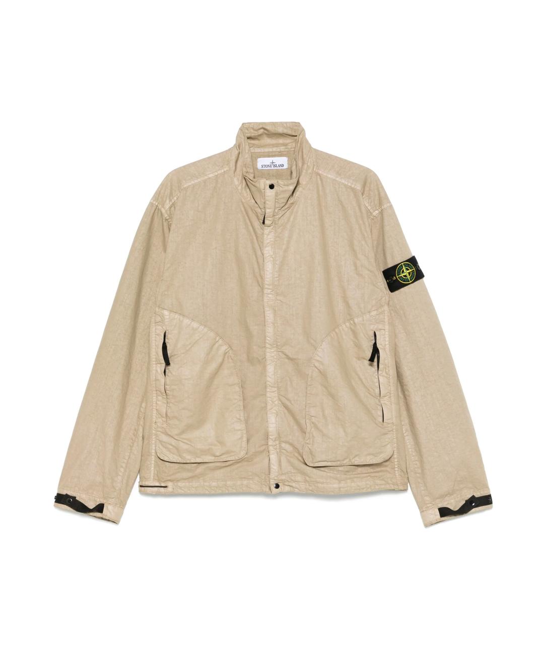 STONE ISLAND Бежевая полиамидовая куртка, фото 1