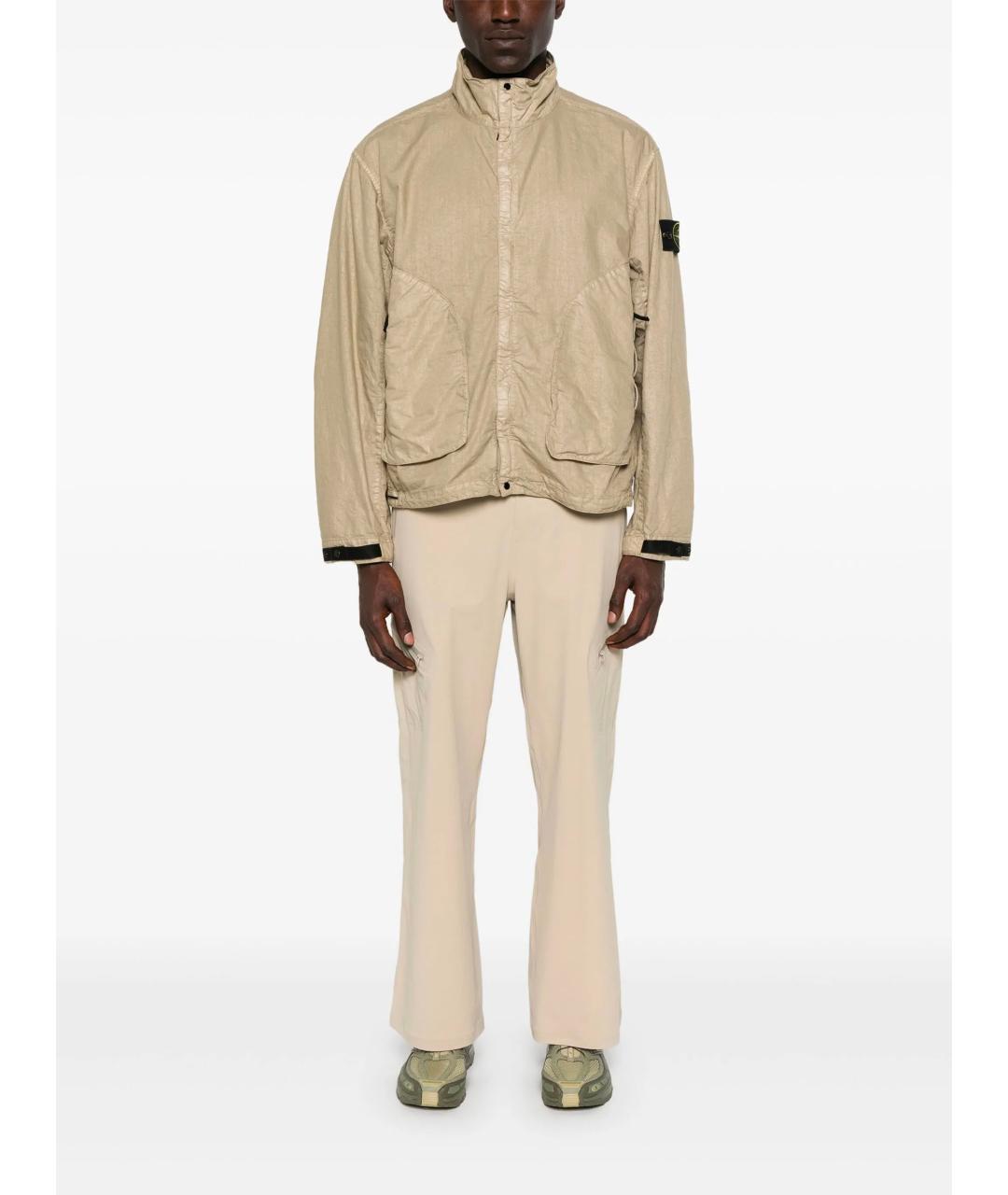 STONE ISLAND Бежевая полиамидовая куртка, фото 2