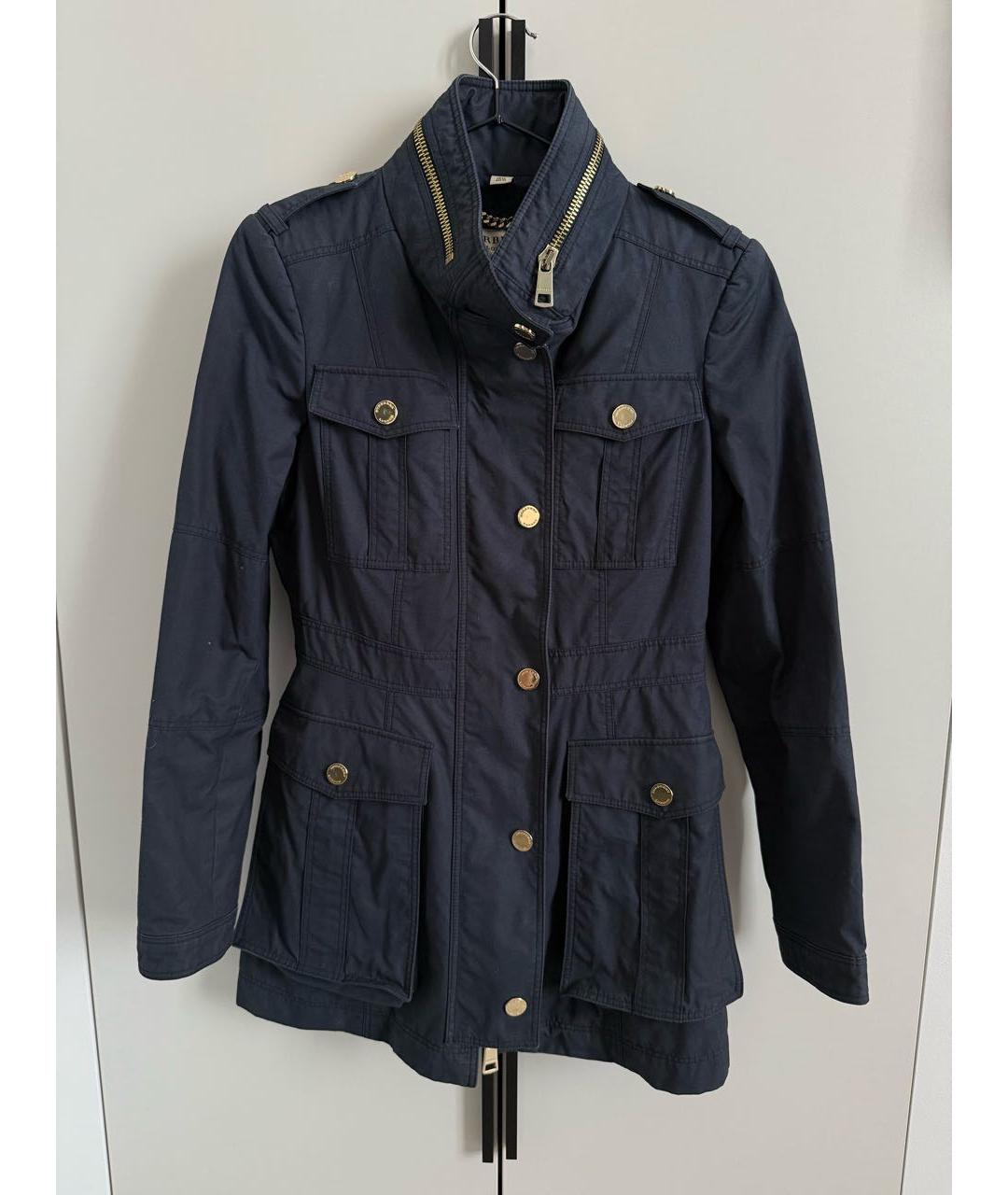 BURBERRY Темно-синяя хлопковая куртка, фото 7