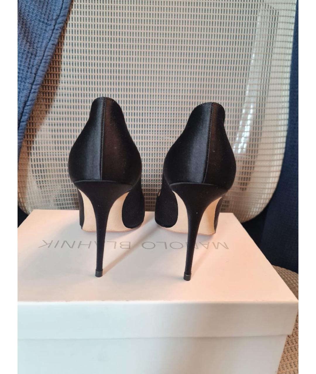 MANOLO BLAHNIK Черные текстильные туфли, фото 5
