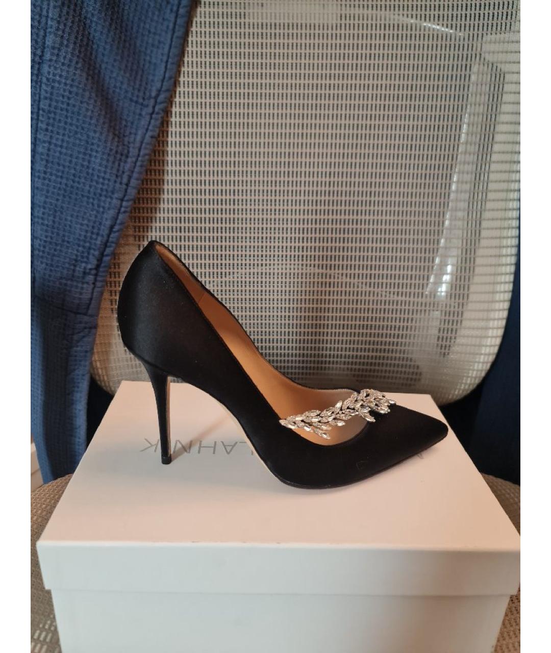 MANOLO BLAHNIK Черные текстильные туфли, фото 2