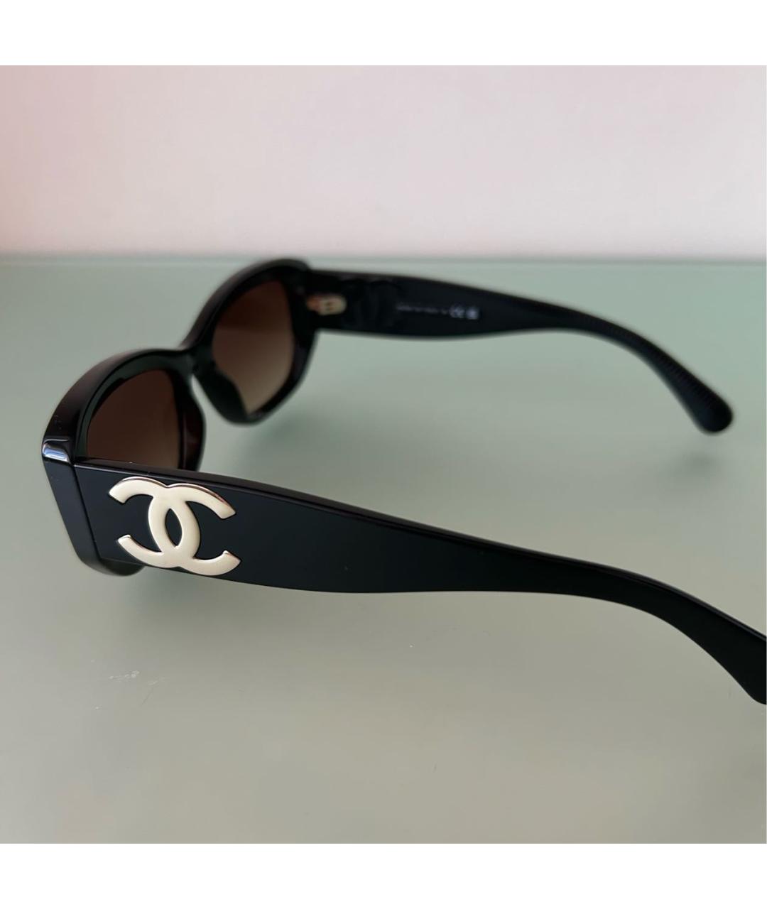 CHANEL Черные пластиковые солнцезащитные очки, фото 2