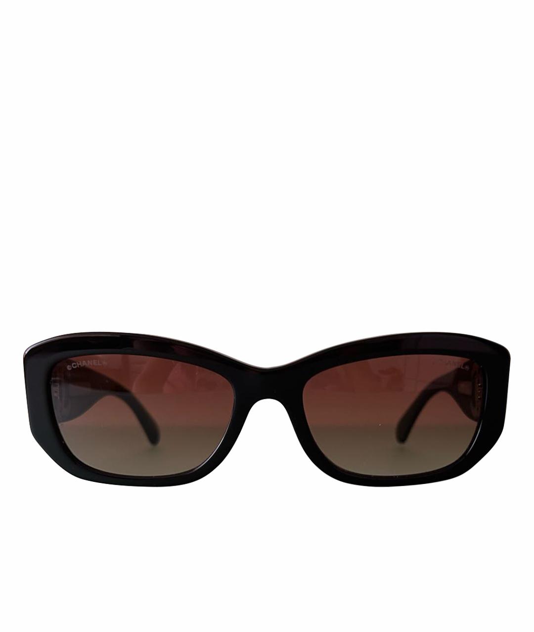 CHANEL Черные пластиковые солнцезащитные очки, фото 1