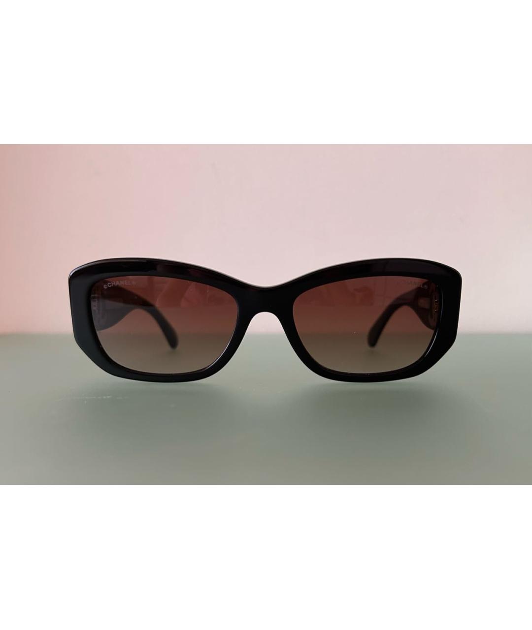 CHANEL Черные пластиковые солнцезащитные очки, фото 9