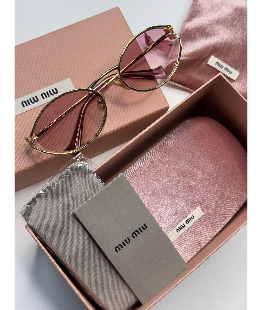MIU MIU Розовые солнцезащитные очки, фото 4