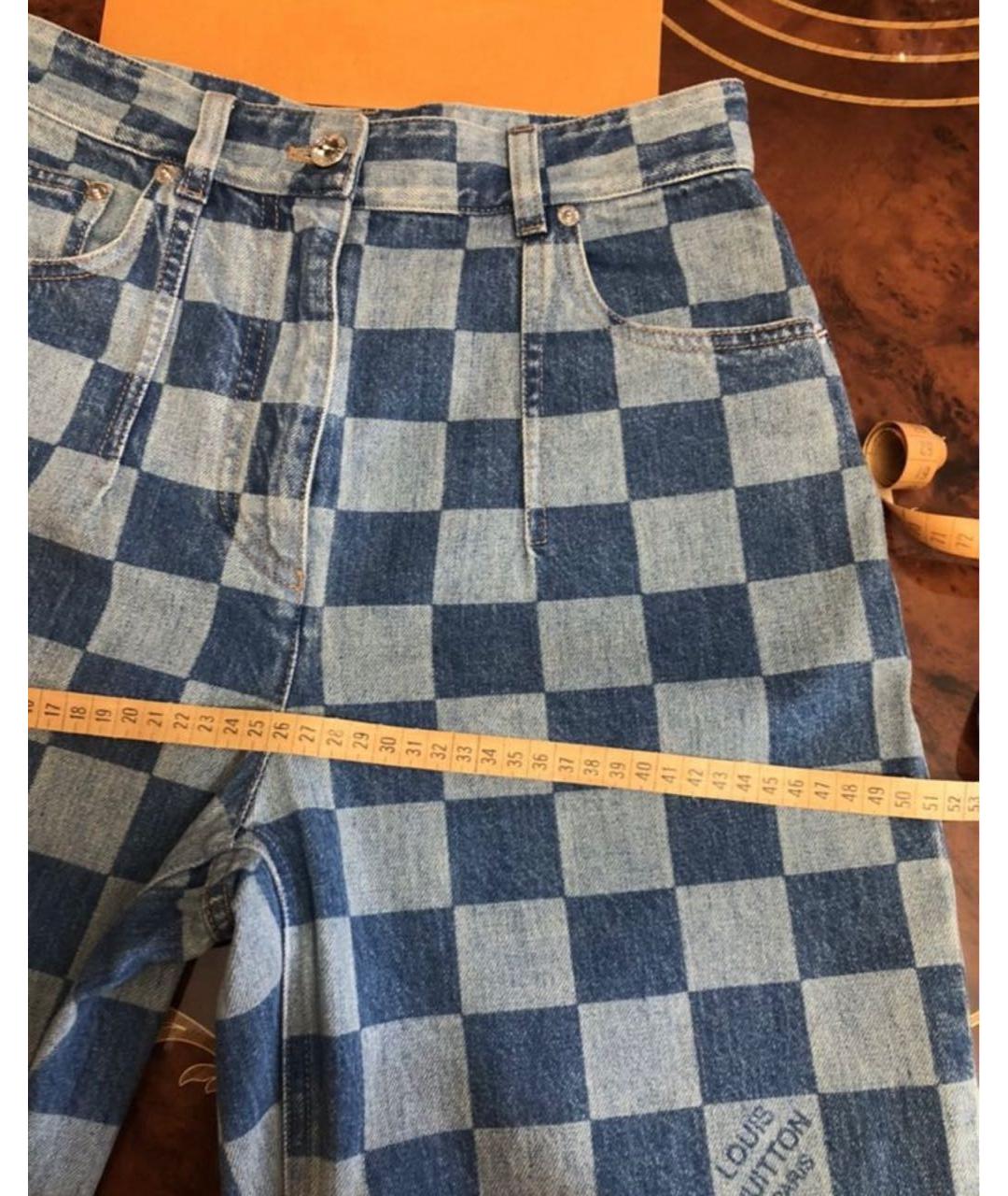 LOUIS VUITTON Голубые хлопковые прямые джинсы, фото 4