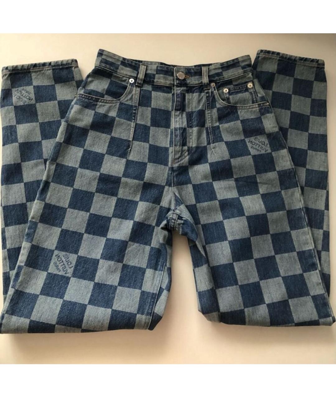 LOUIS VUITTON Голубые хлопковые прямые джинсы, фото 2