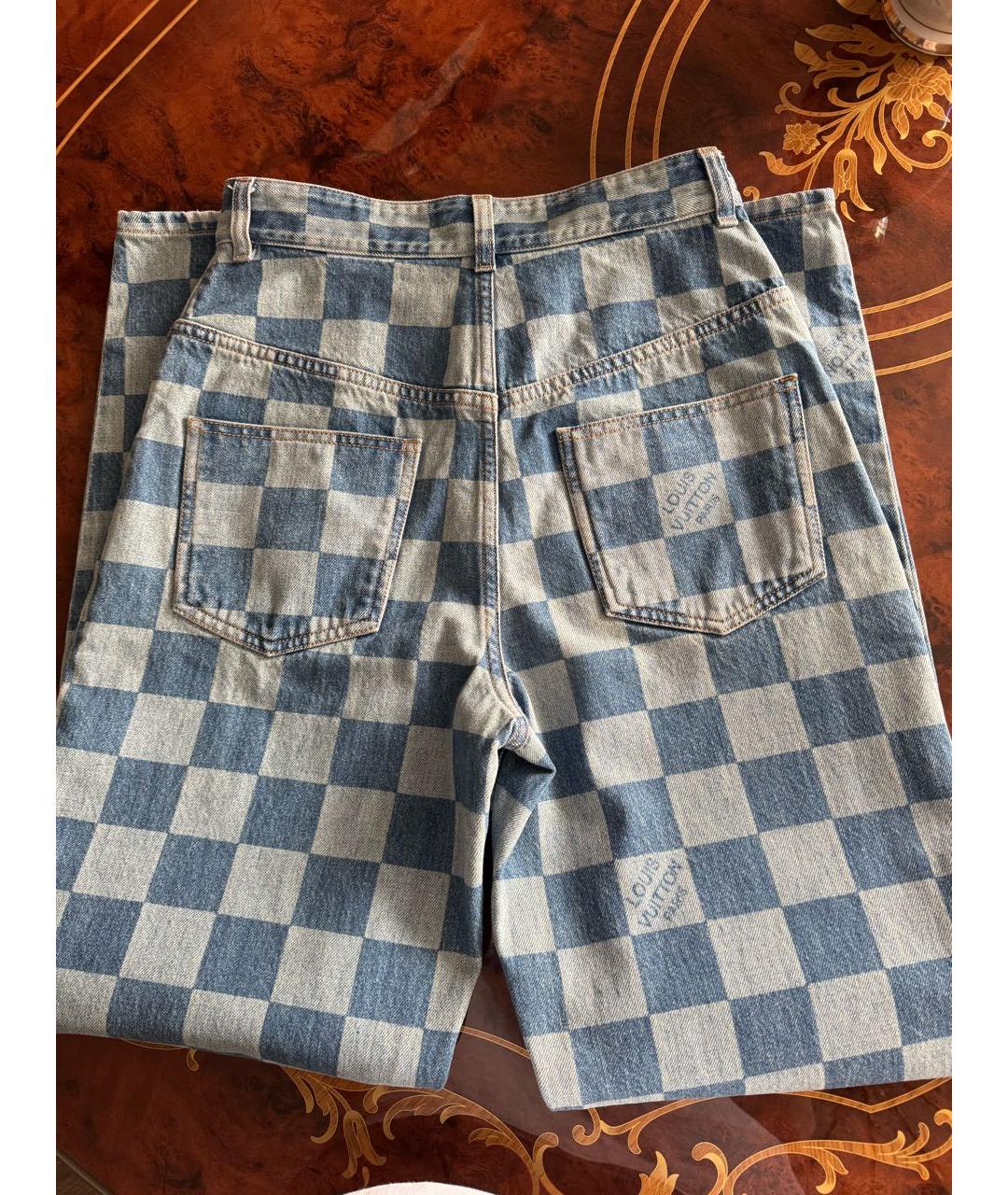 LOUIS VUITTON Голубые хлопковые прямые джинсы, фото 8