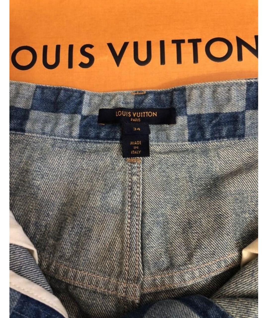 LOUIS VUITTON Голубые хлопковые прямые джинсы, фото 5