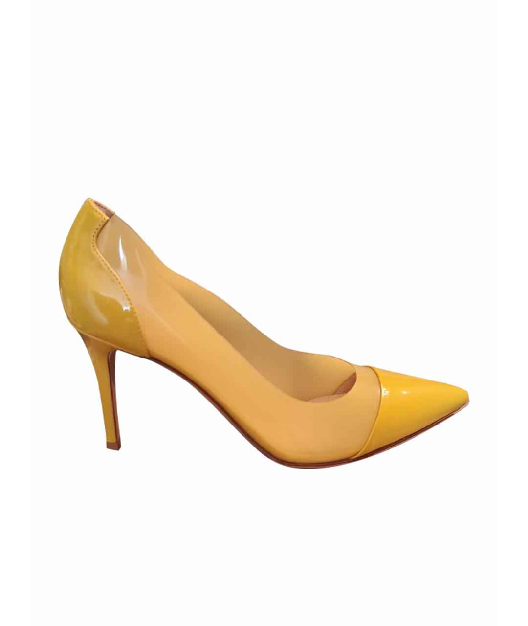 GIANVITO ROSSI Горчичные резиновые туфли, фото 1
