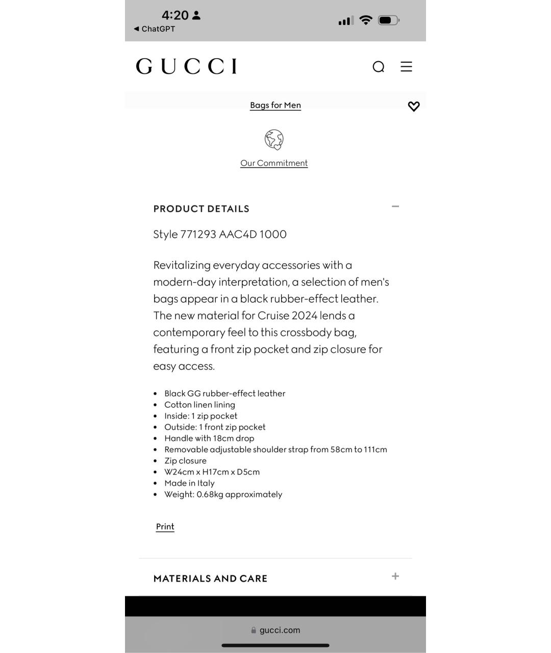 GUCCI Черная кожаная сумка на плечо, фото 6