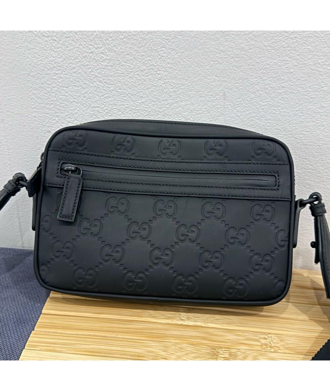 GUCCI Черная кожаная сумка на плечо, фото 3