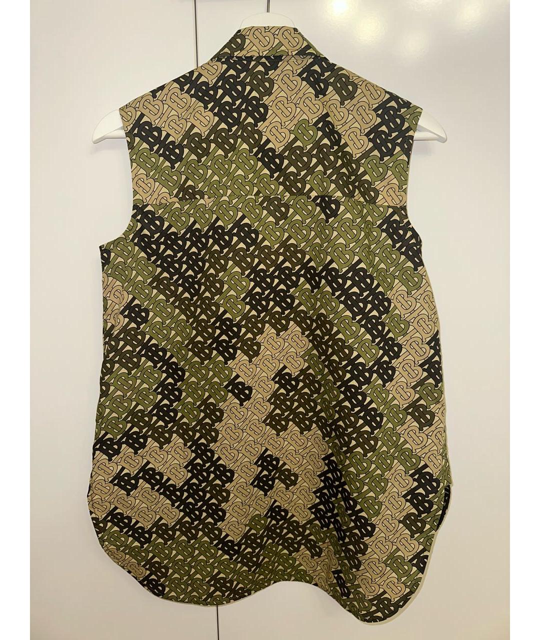 BURBERRY Хаки хлопковая рубашка, фото 2