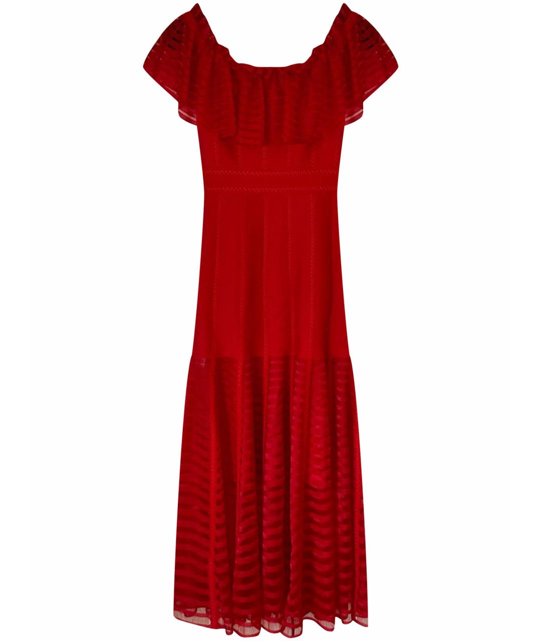 ALEXANDER MCQUEEN Красное шифоновое вечернее платье, фото 1