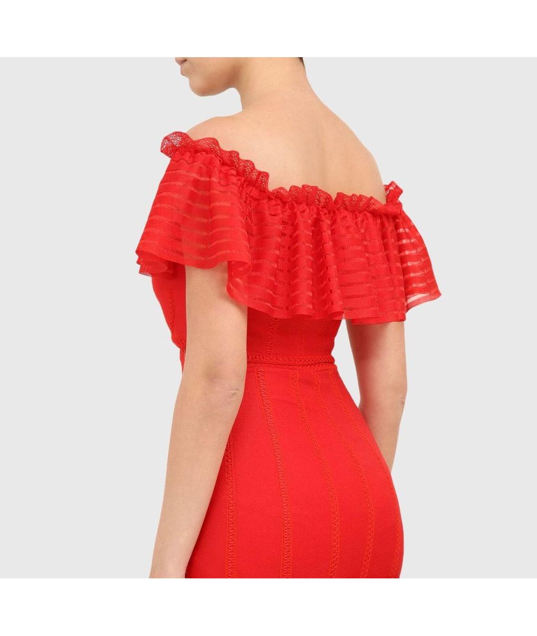 ALEXANDER MCQUEEN Красное шифоновое вечернее платье, фото 5