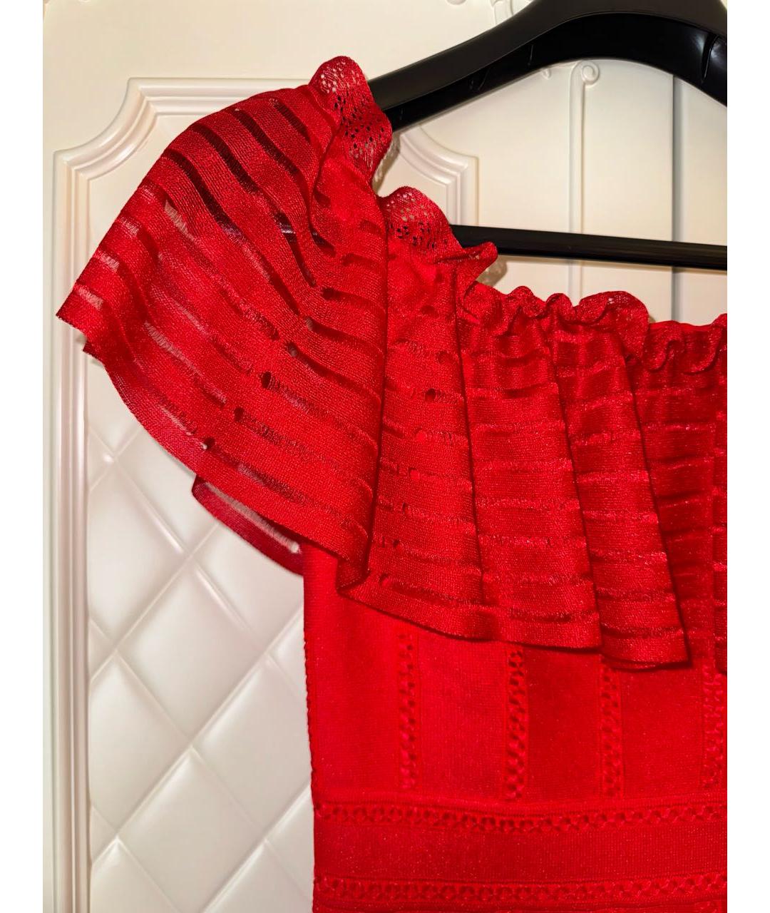 ALEXANDER MCQUEEN Красное шифоновое вечернее платье, фото 8