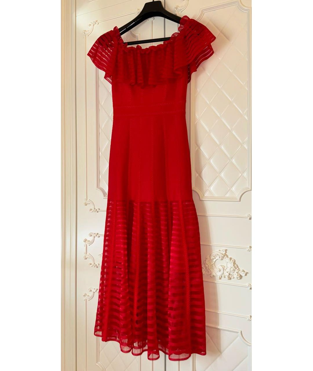 ALEXANDER MCQUEEN Красное шифоновое вечернее платье, фото 3