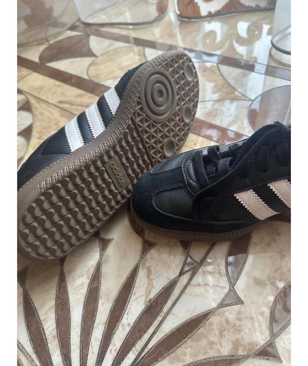 ADIDAS Черные кожаные кеды, фото 5