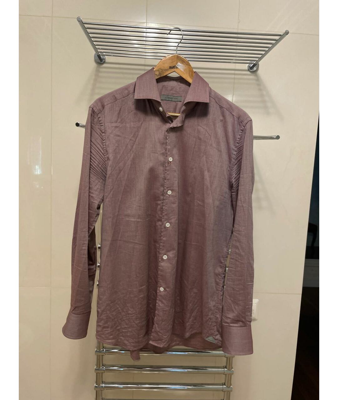 CORNELIANI Бордовая хлопковая классическая рубашка, фото 8