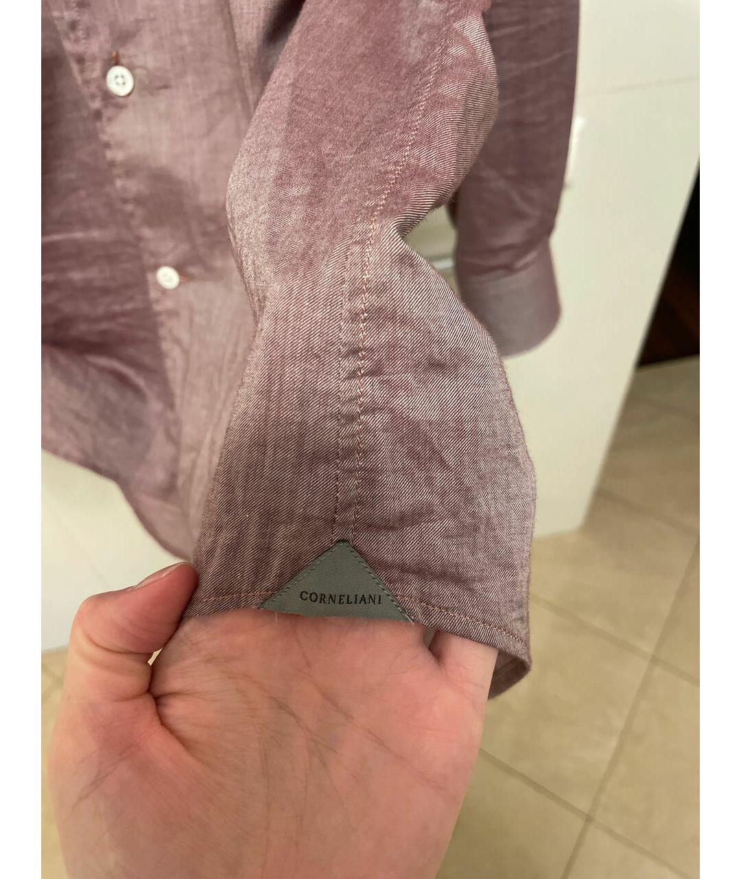 CORNELIANI Бордовая хлопковая классическая рубашка, фото 6