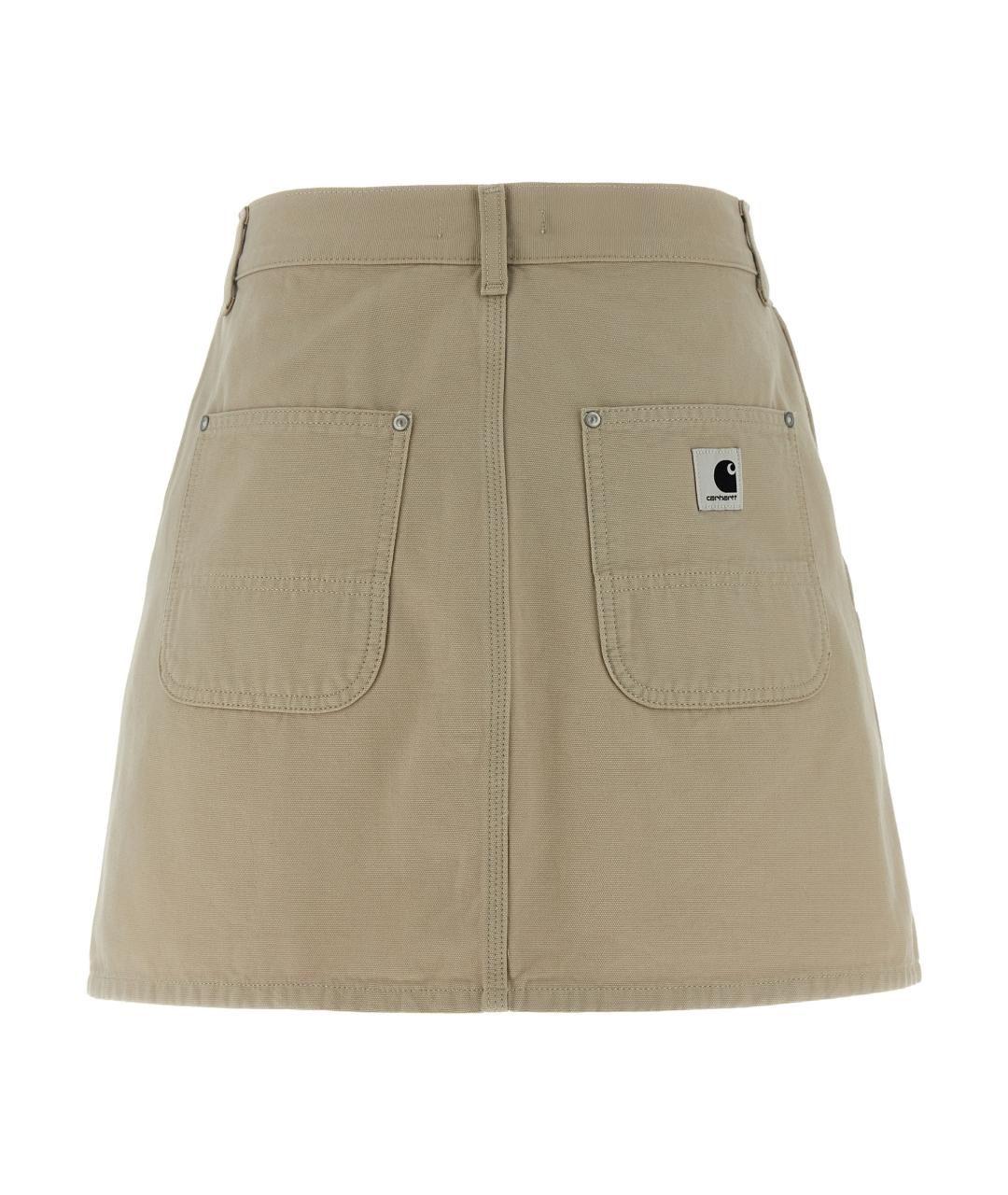 CARHARTT WIP Бежевая хлопковая юбка мини, фото 2
