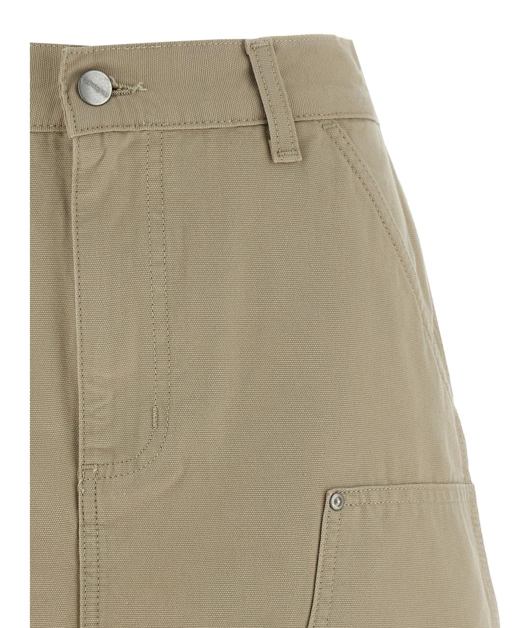 CARHARTT WIP Бежевая хлопковая юбка мини, фото 3