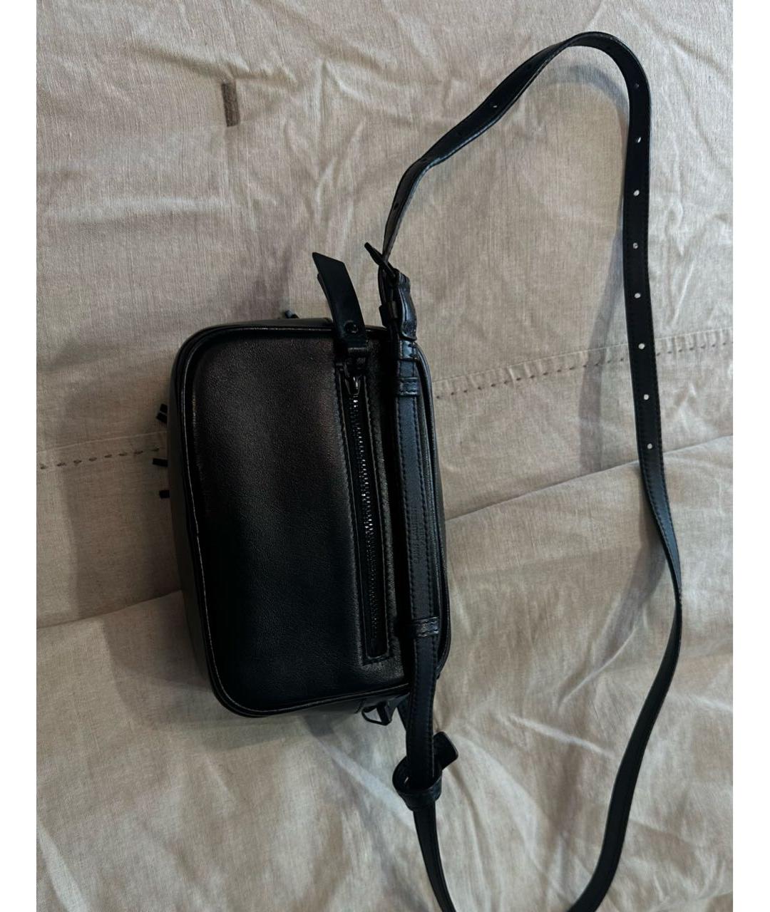 SAINT LAURENT Черная кожаная поясная сумка, фото 2