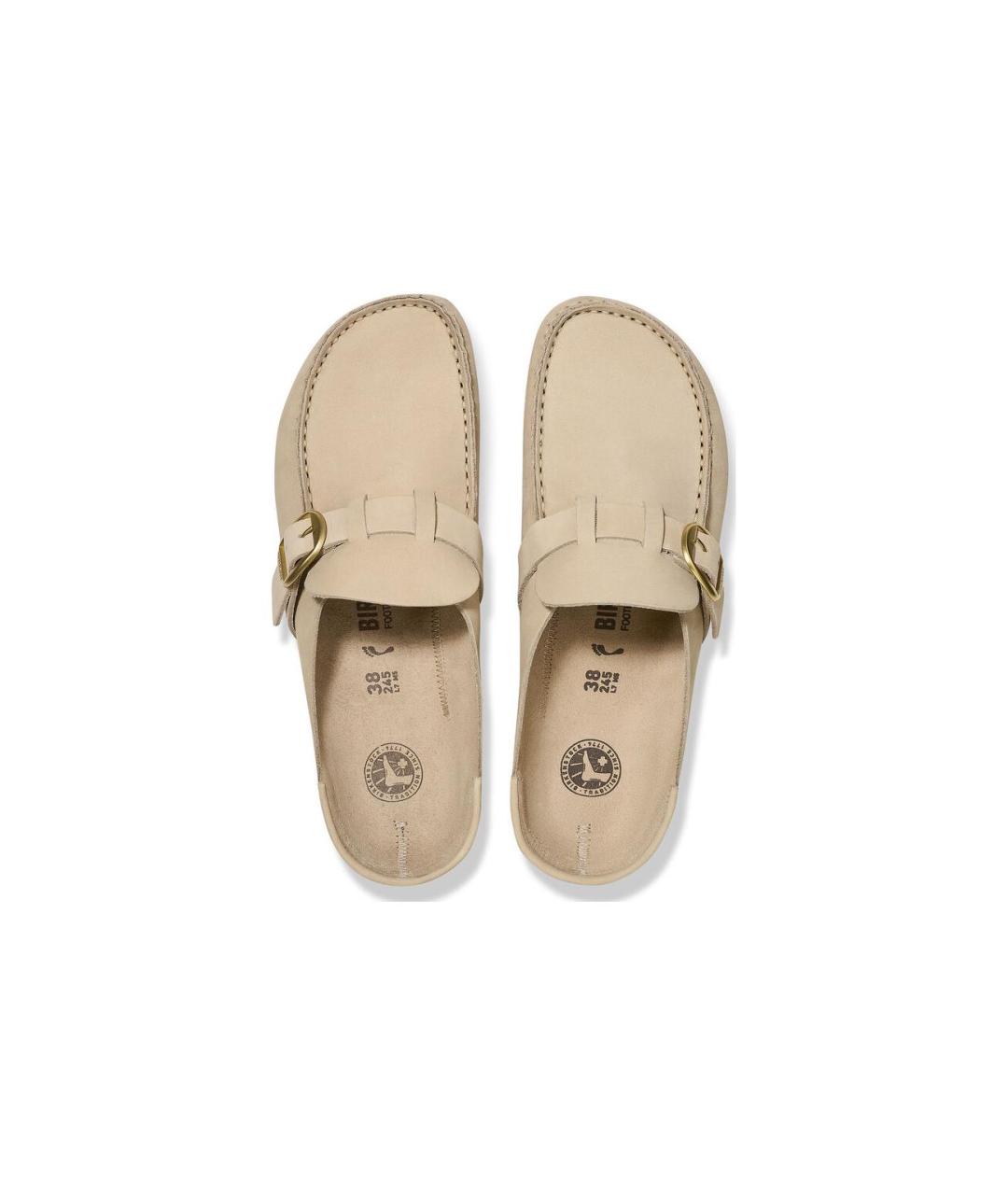 BIRKENSTOCK Бежевые кожаные сабо, фото 3