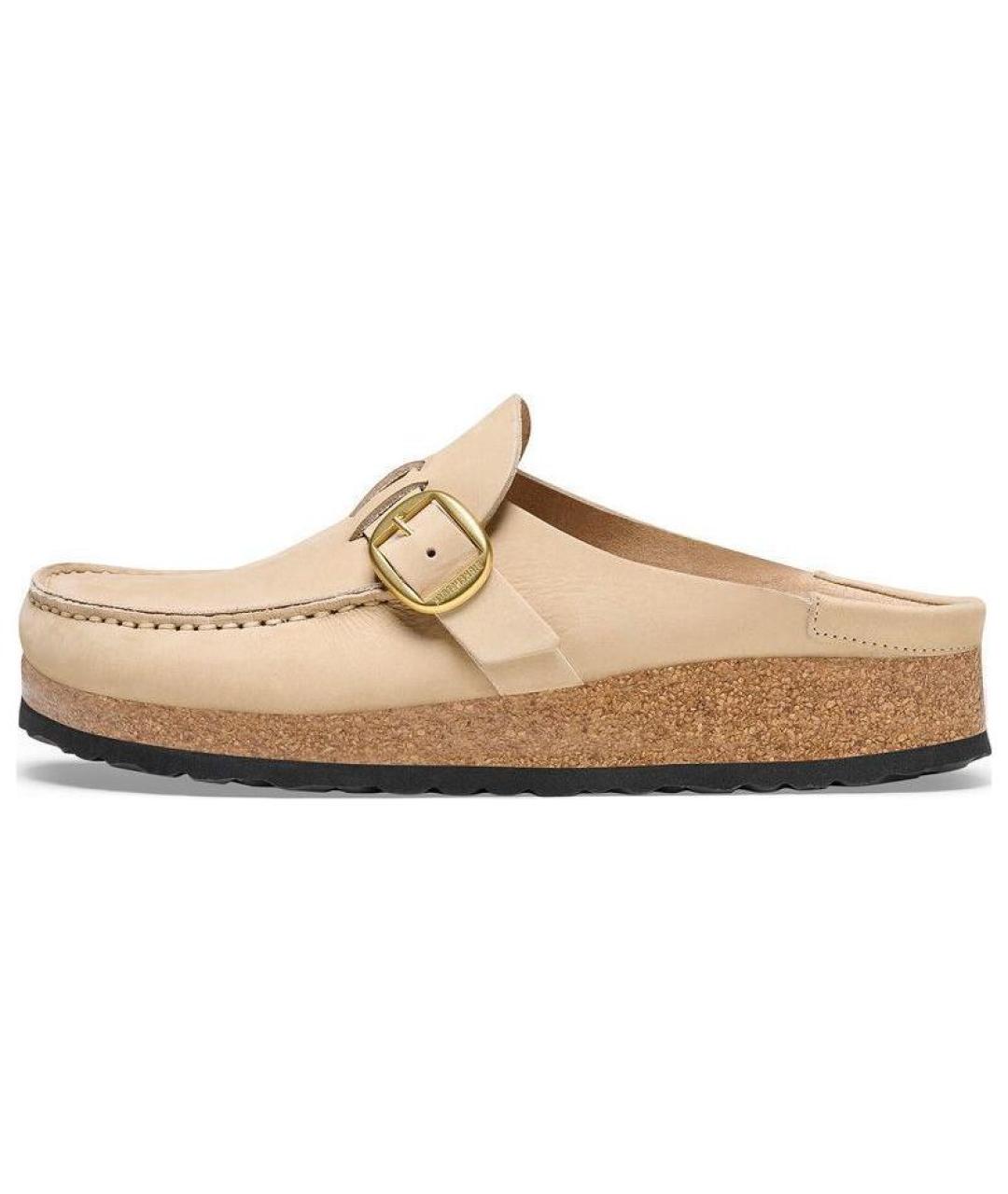 BIRKENSTOCK Бежевые кожаные сабо, фото 2