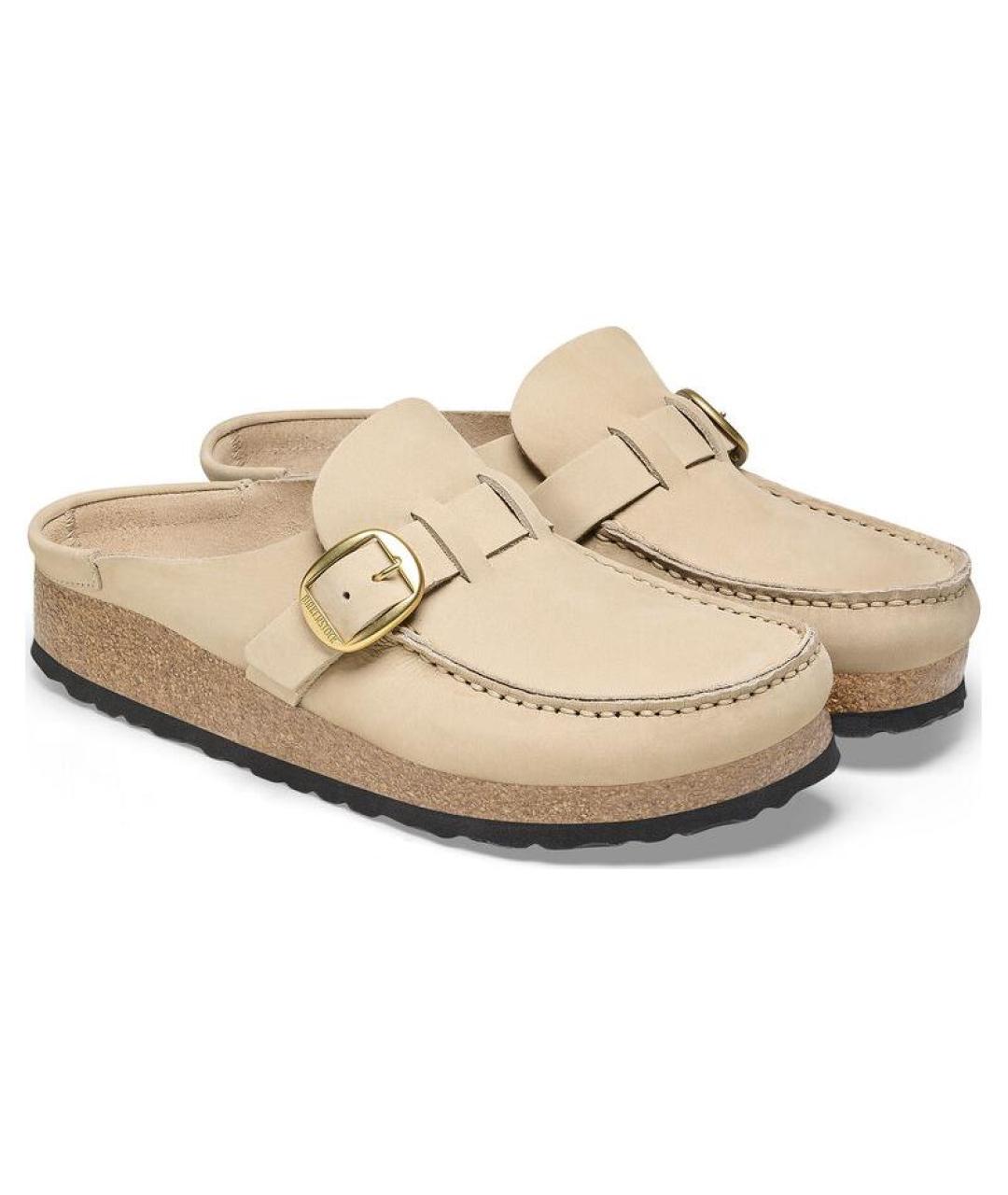 BIRKENSTOCK Бежевые кожаные сабо, фото 5