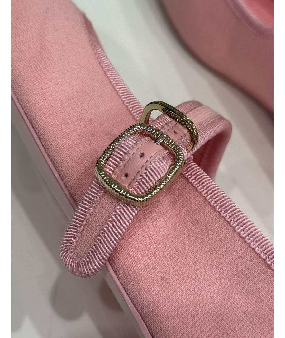 CHANEL Розовые текстильные балетки, фото 4