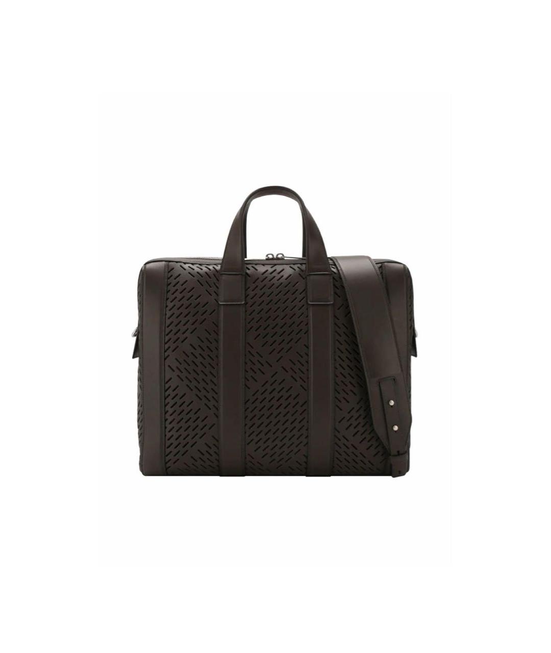 BOTTEGA VENETA Коричневый кожаный портфель, фото 1