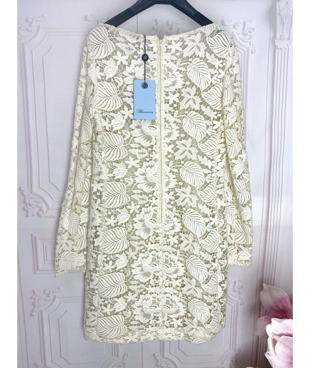 BLUMARINE Бежевое кружевное коктейльное платье, фото 2