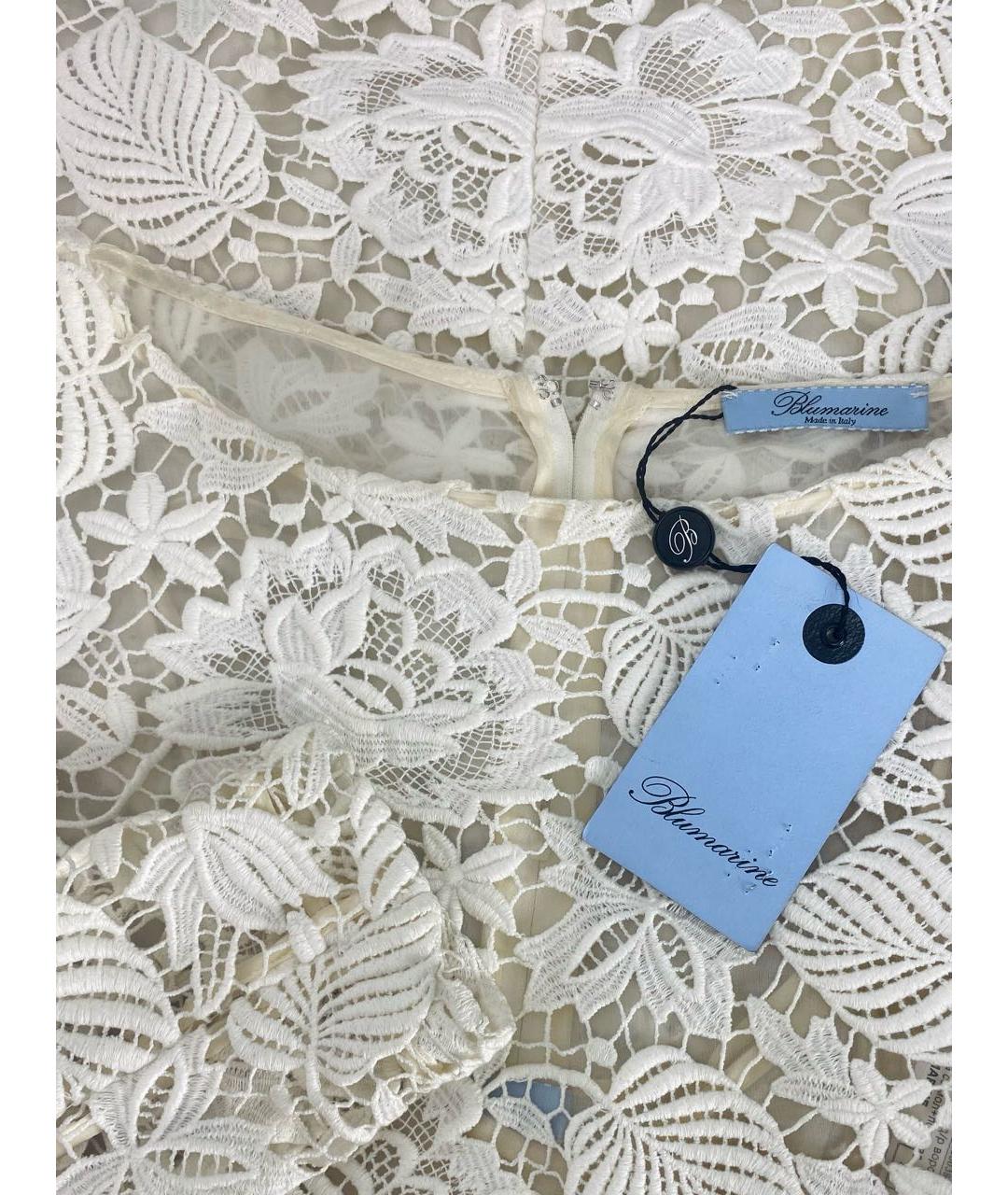 BLUMARINE Бежевое кружевное коктейльное платье, фото 3