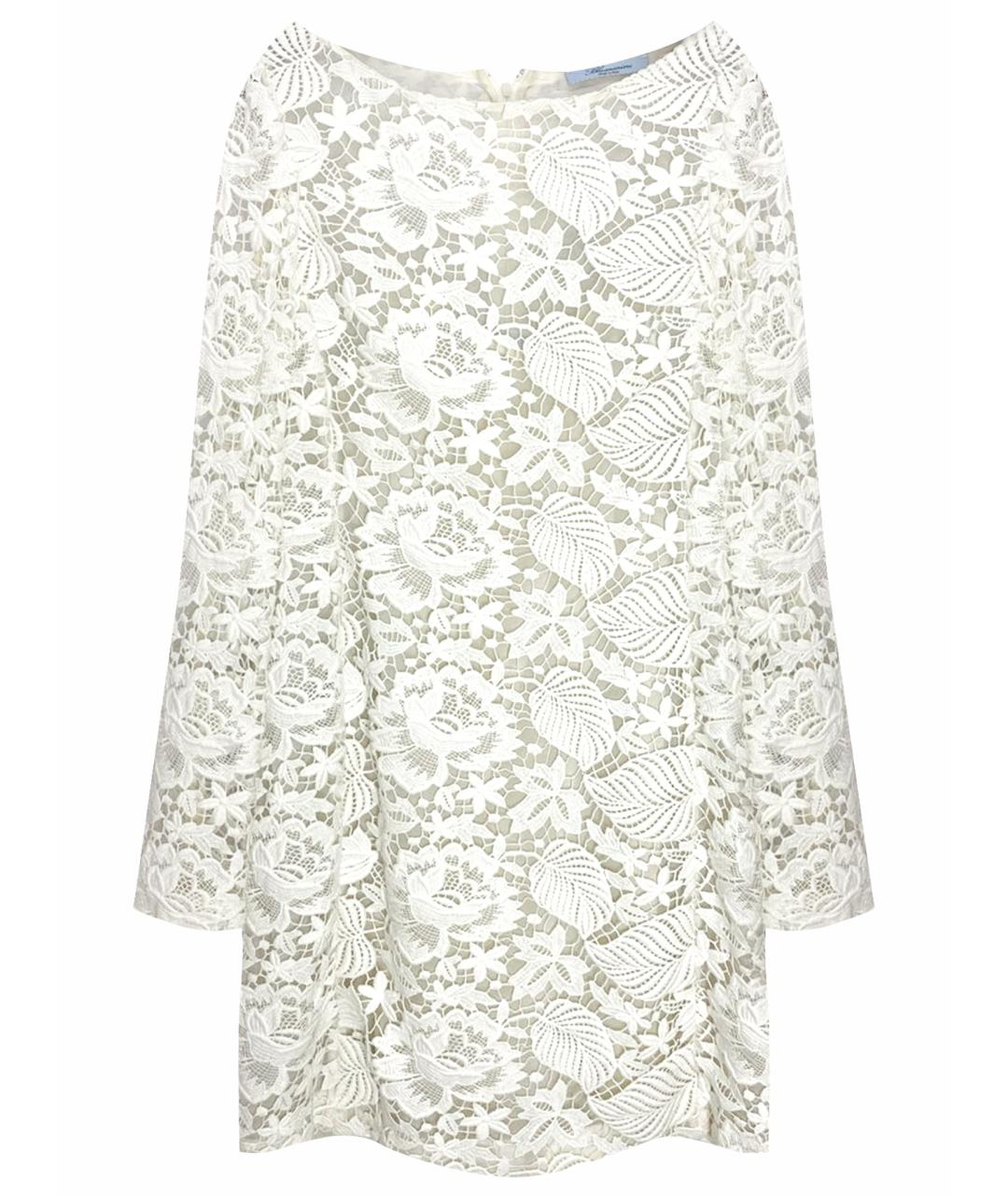 BLUMARINE Бежевое кружевное коктейльное платье, фото 1