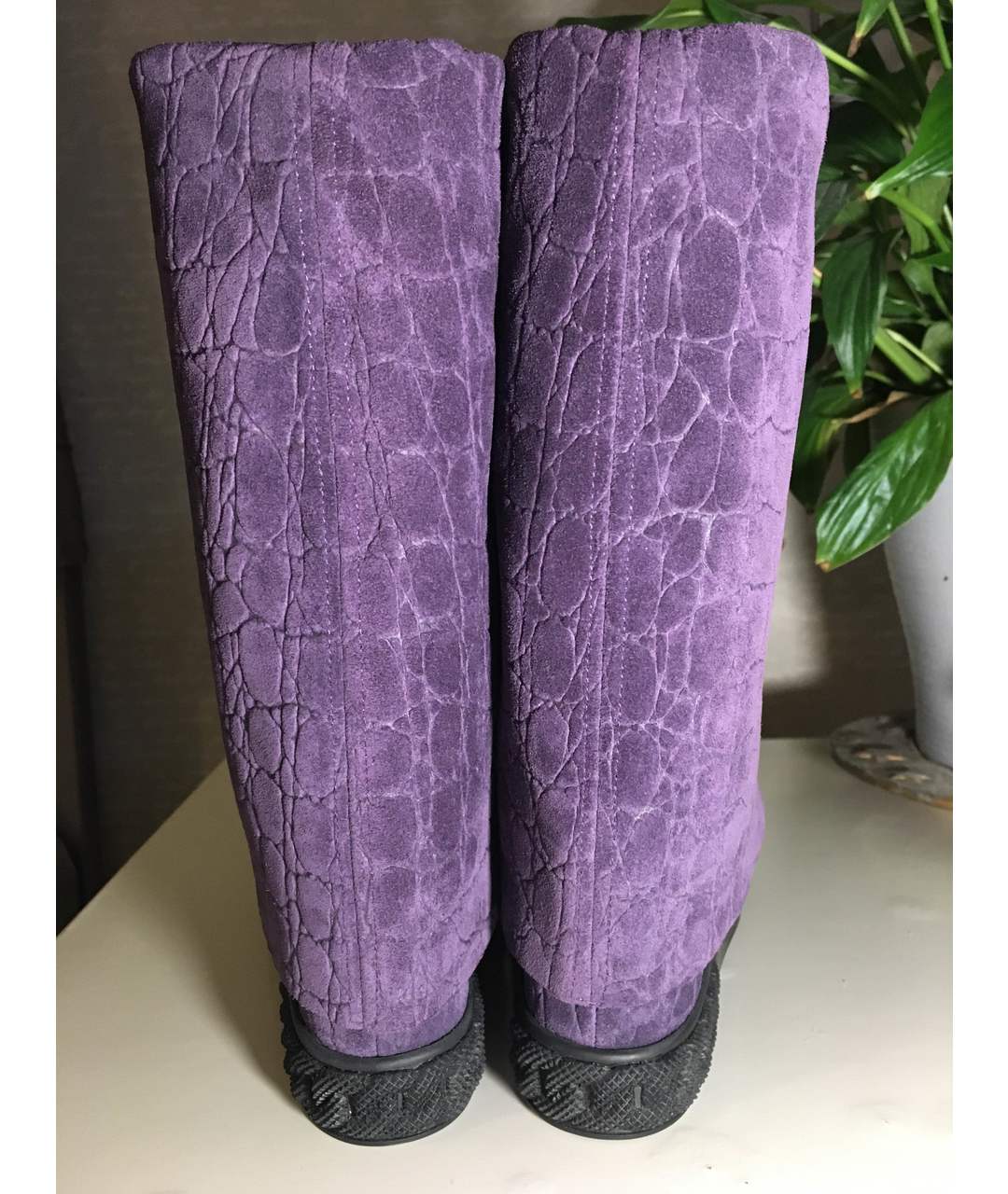 CASADEI Фиолетовые замшевые сапоги, фото 4