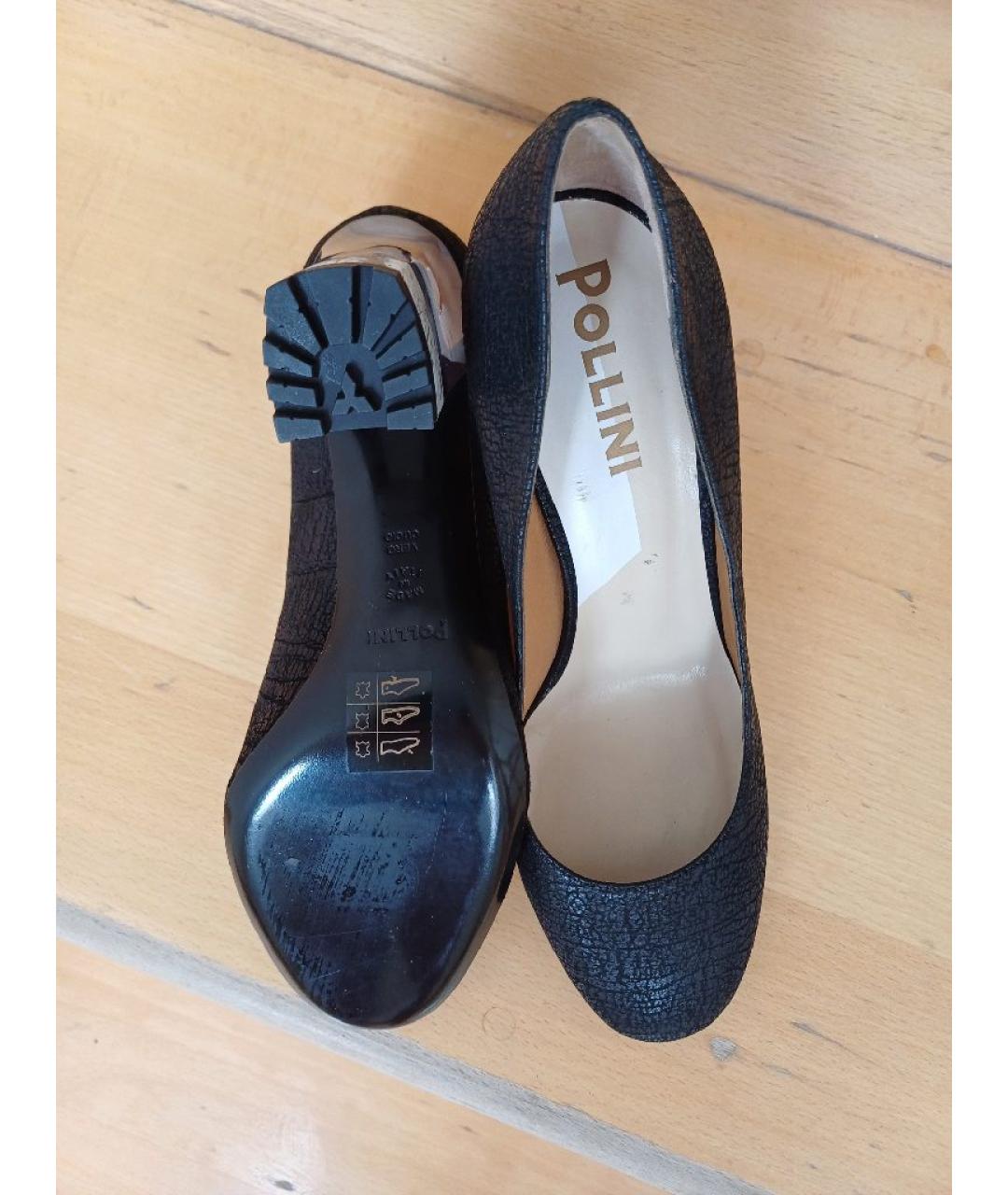 POLLINI Черные кожаные туфли, фото 8