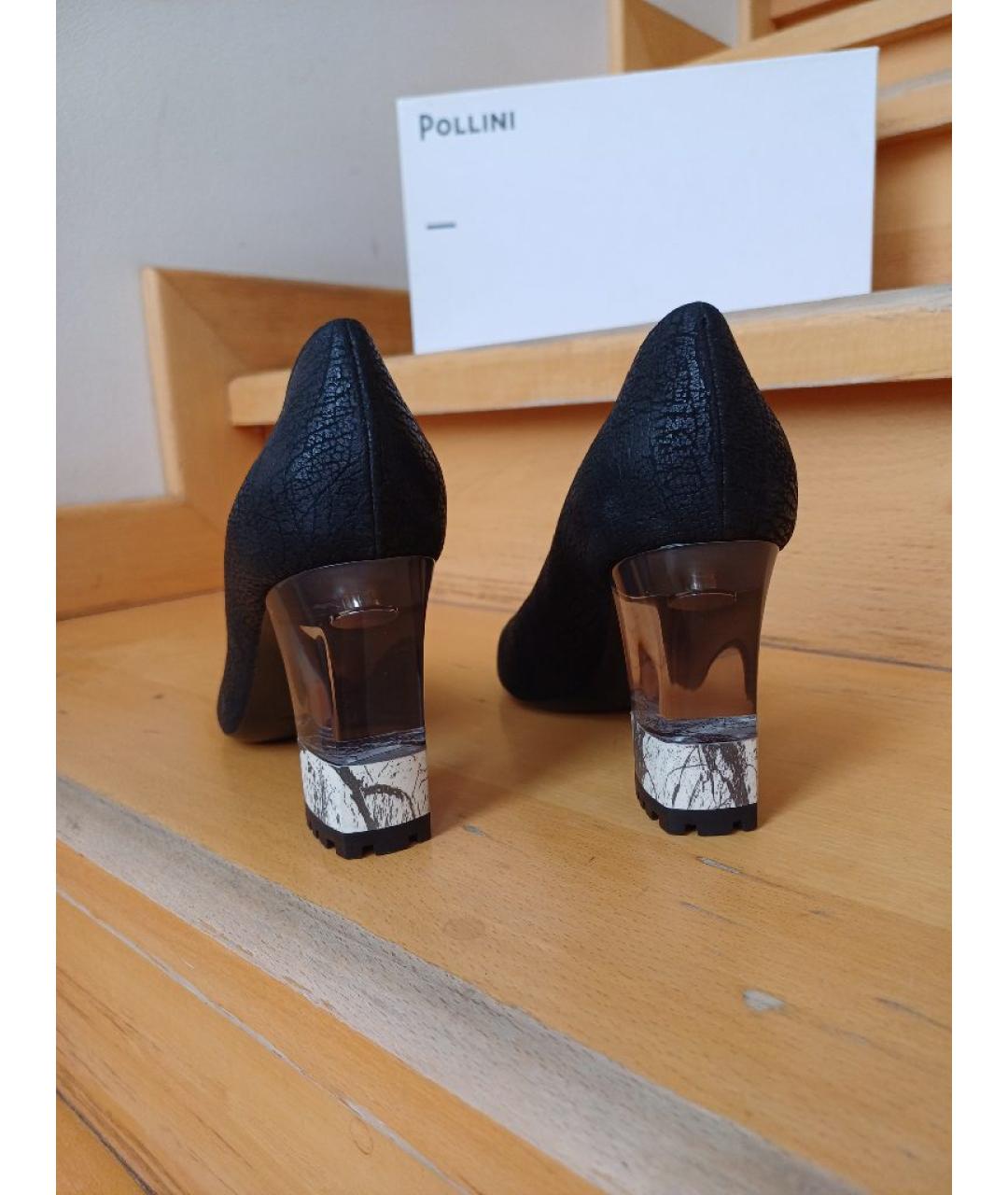 POLLINI Черные кожаные туфли, фото 7