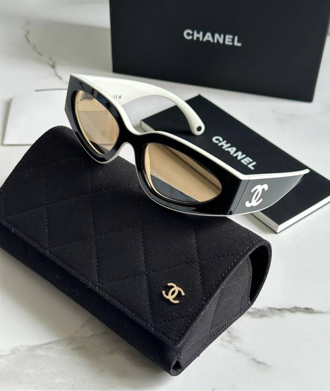 CHANEL Черные пластиковые солнцезащитные очки, фото 2