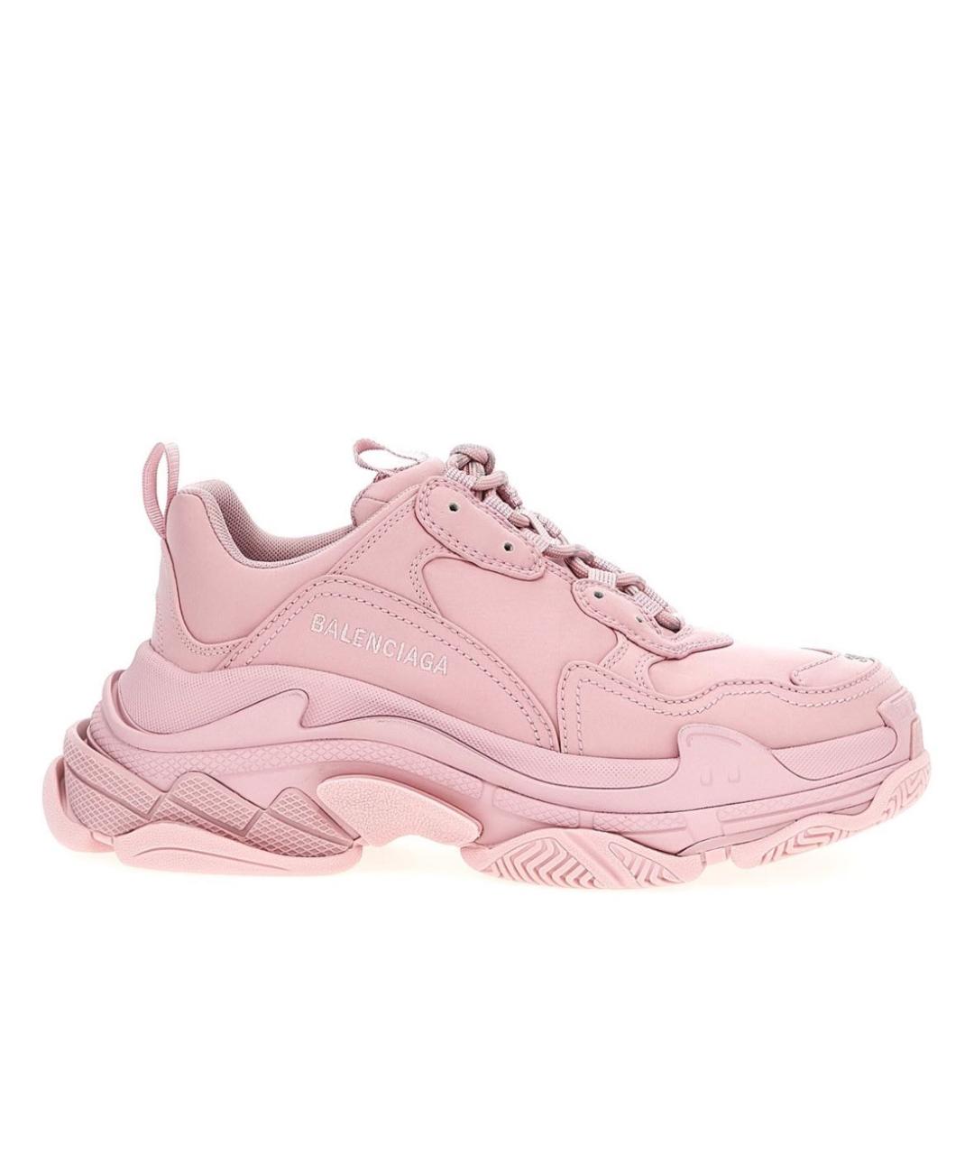 BALENCIAGA Розовые кожаные кроссовки, фото 1