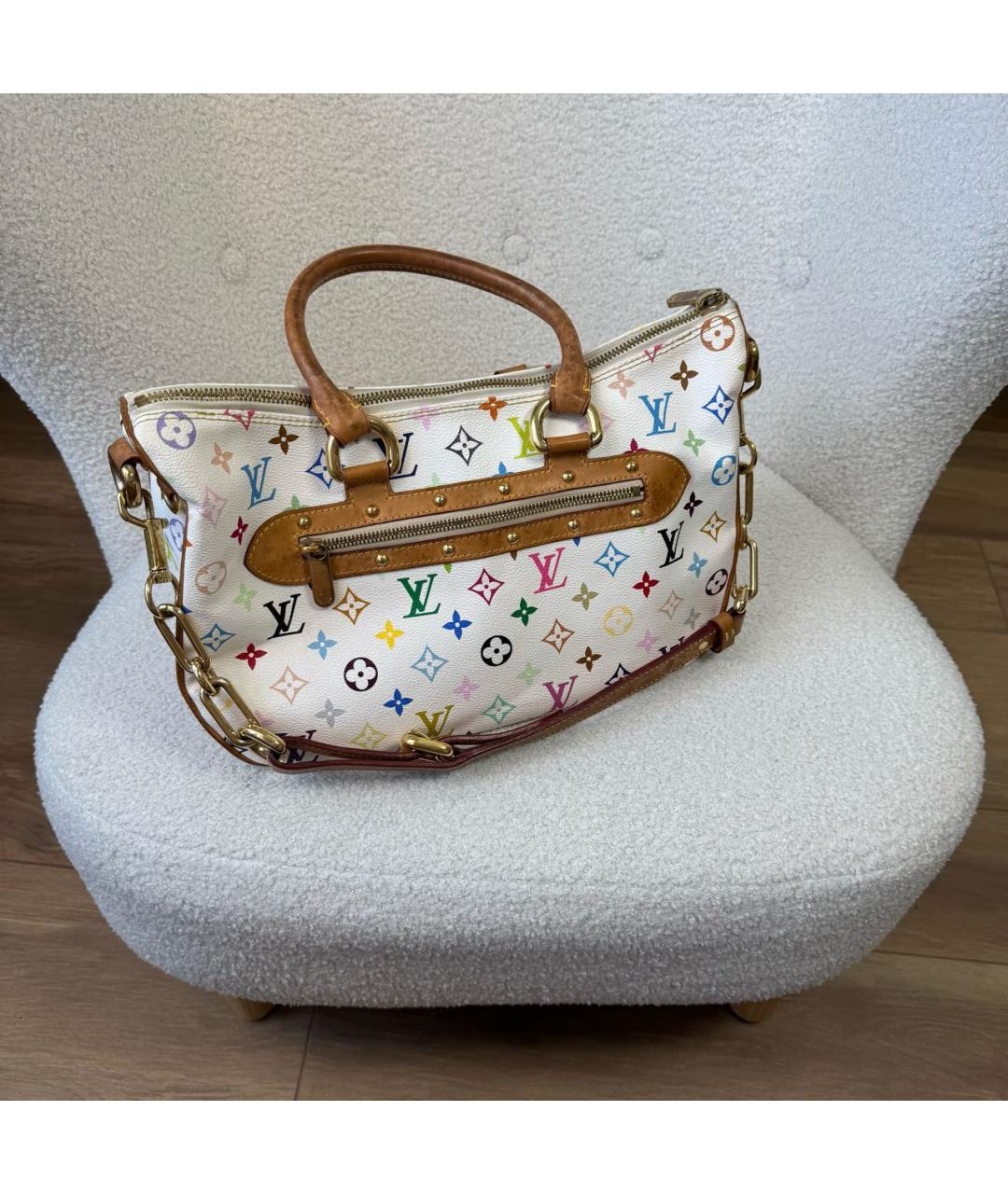 LOUIS VUITTON Белая кожаная сумка с короткими ручками, фото 3
