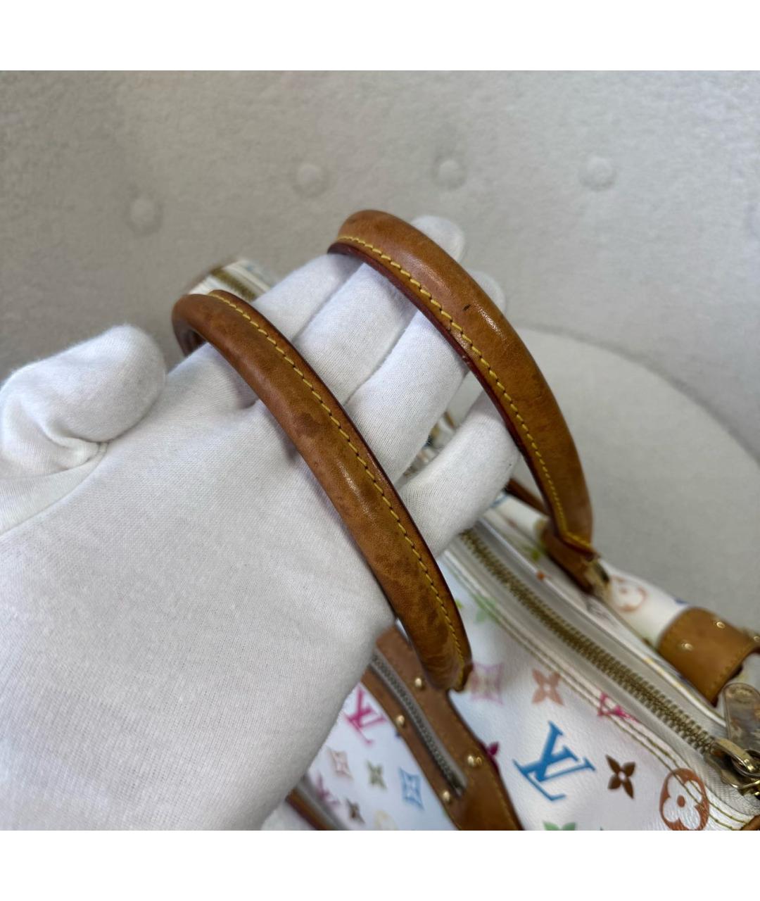 LOUIS VUITTON Белая кожаная сумка с короткими ручками, фото 4