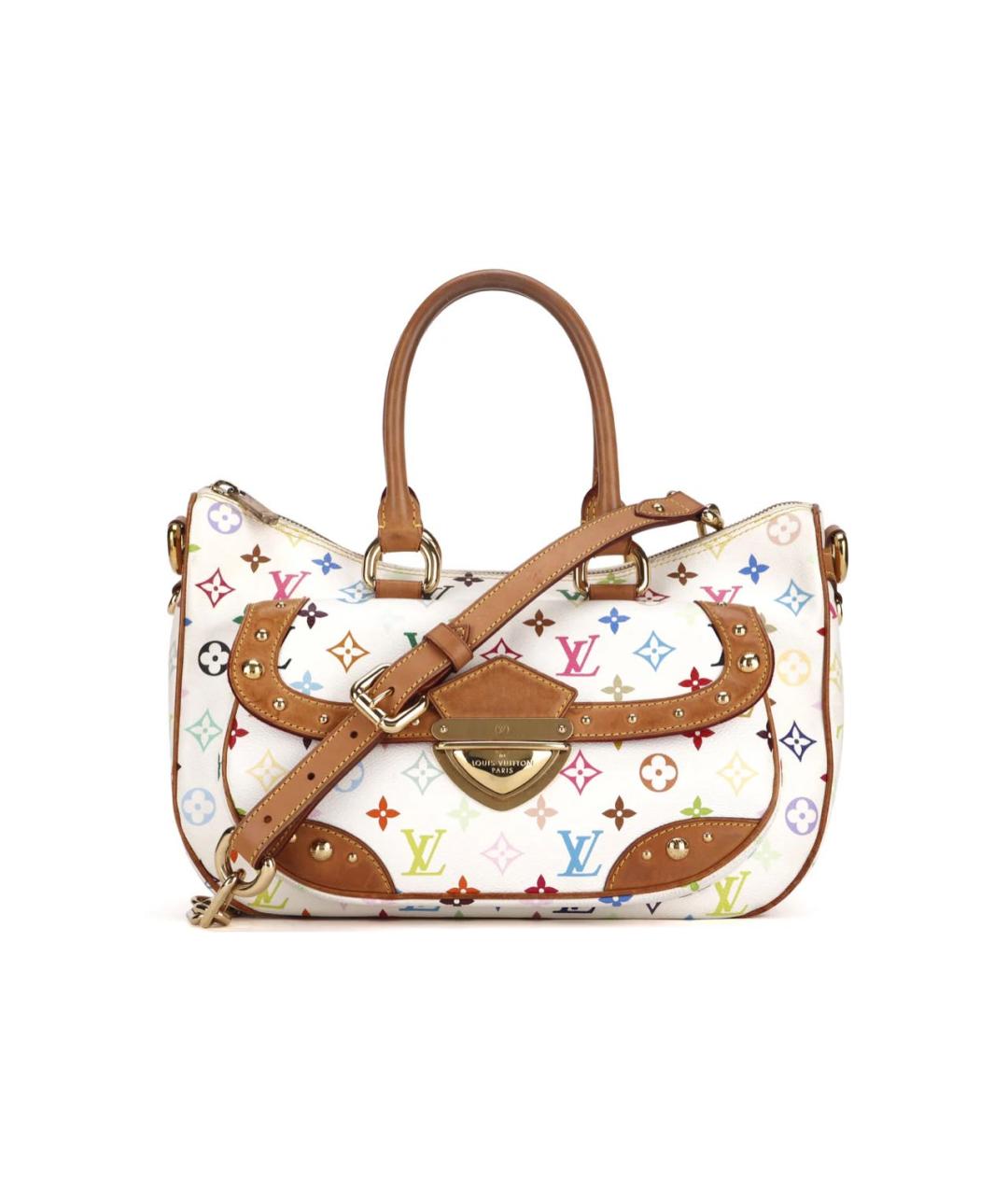 LOUIS VUITTON Белая кожаная сумка с короткими ручками, фото 9