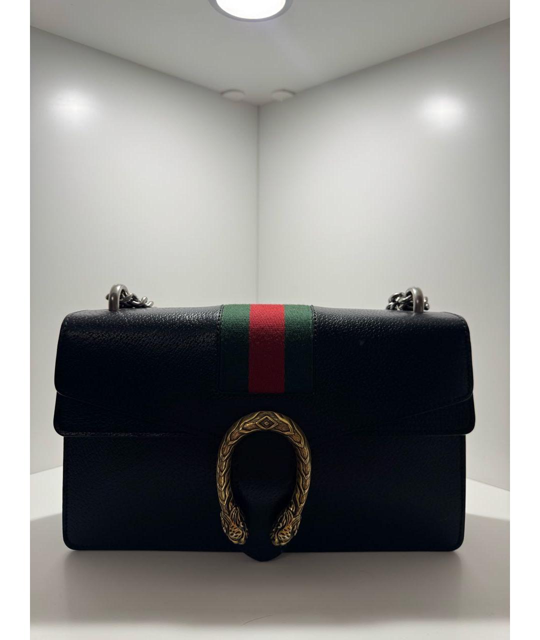 GUCCI Черная кожаная сумка через плечо, фото 5