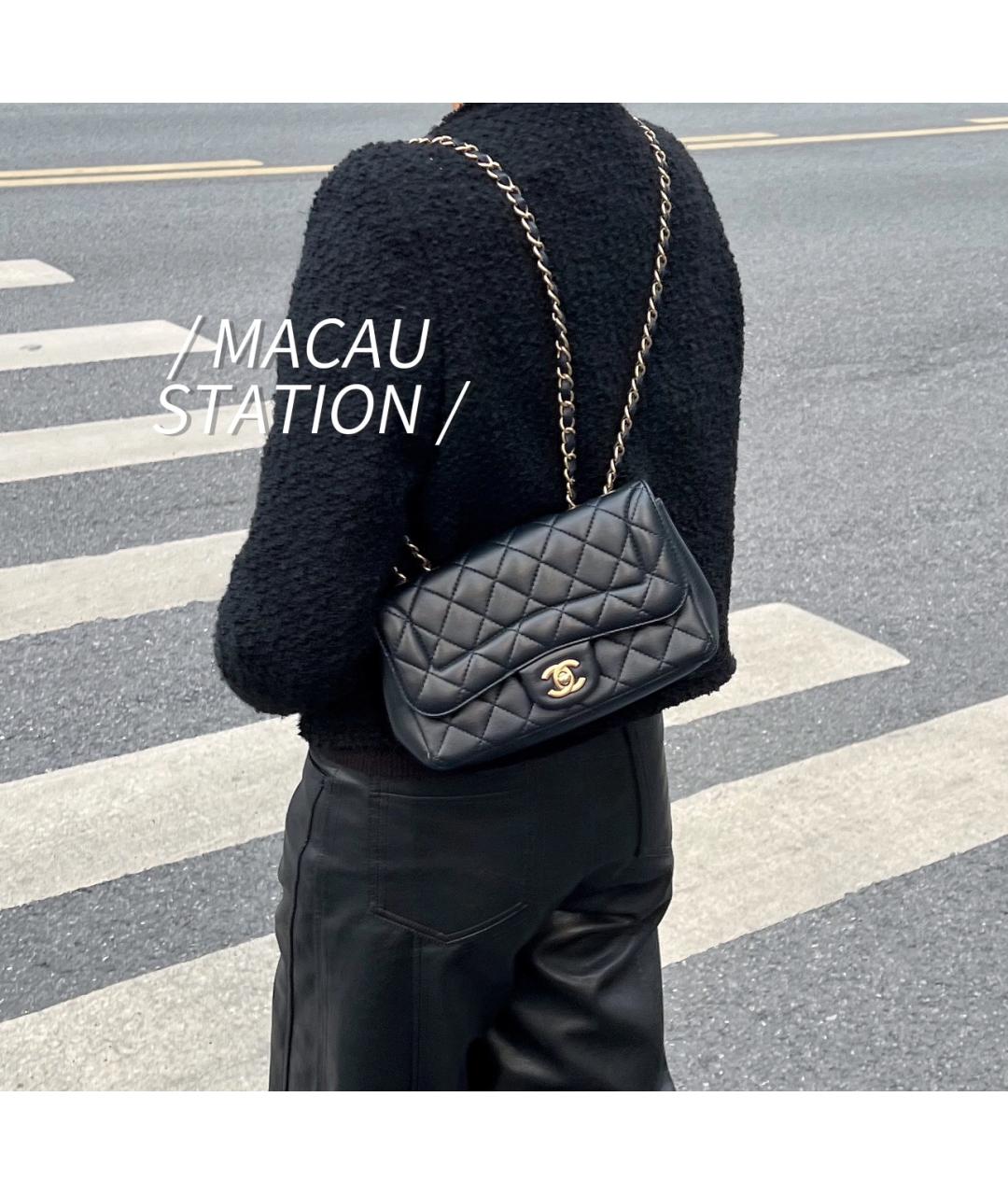 CHANEL Темно-синяя кожаная сумка через плечо, фото 8