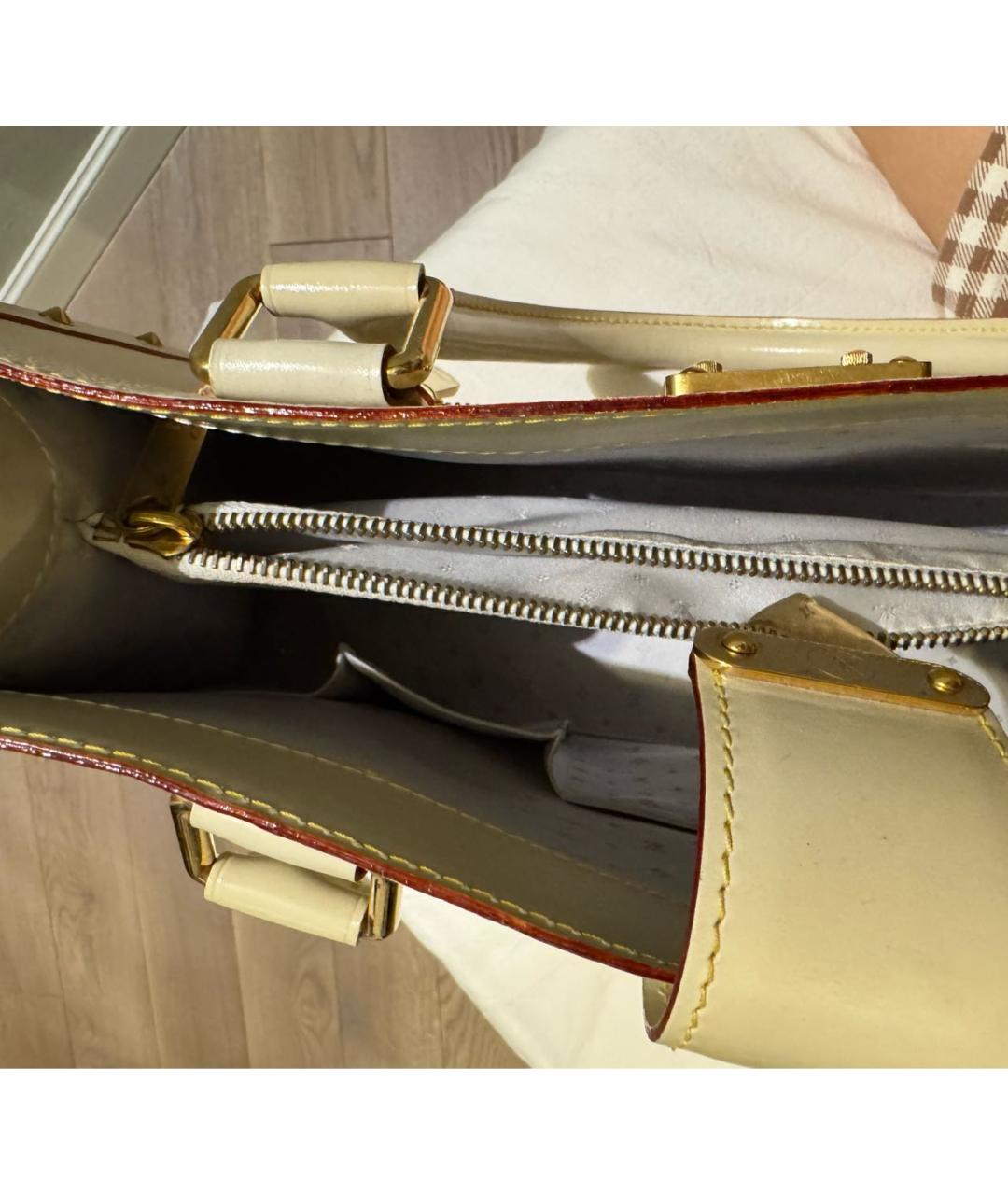 LOUIS VUITTON Белая кожаная сумка тоут, фото 7